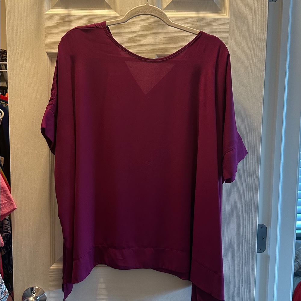 Purple Short Sleeve Blouse